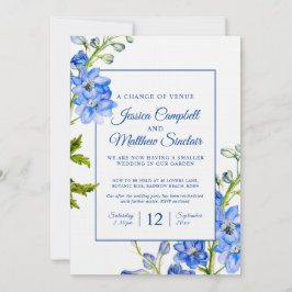 Blaue Blumen Delphinium Wechsel des Veranstaltungs Einladung