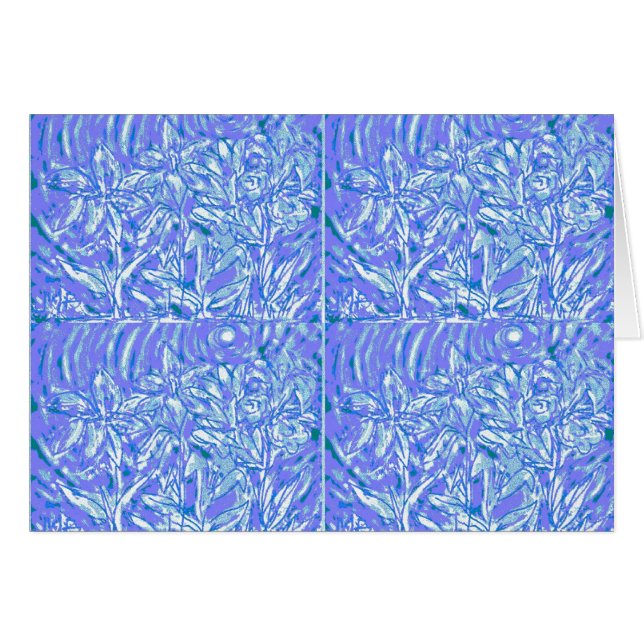 "Blaue Blumen" digitale Kunst durch Ní Bhroin (Vorderseite (Horizontal))