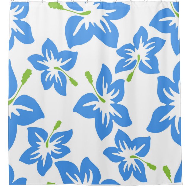 Blaue Blumen  Duschvorhang (Vorderseite)