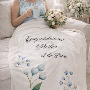 Blaue Blumen Elegantes Mutter Braut Geschenk Decke Sherpadecke