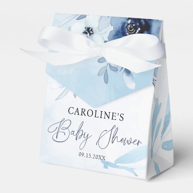 Blaue Blumen Es ist eine Baby-Dusche Geschenkschachtel (Vorderseite)