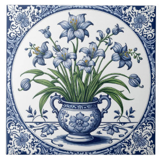 Blaue Blumen Fliese