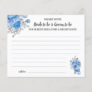 Blaue Blumen Gemeinsame Datums-Nacht-Brautparty-Ka Flyer