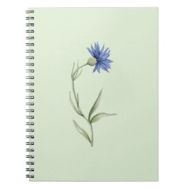 Blaue Blumen Grüne Ästhetik-Notizbuch Notizblock