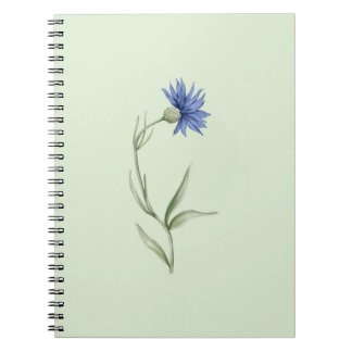 Blaue Blumen Grüne Ästhetik-Notizbuch Notizblock