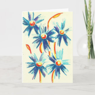 Blaue Blumen-Gruß-Karte Karte