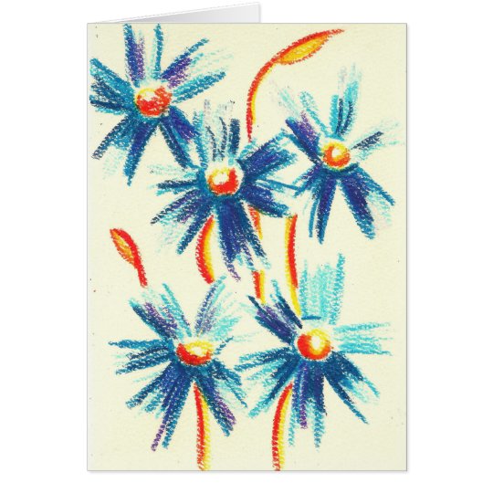 Blaue Blumen-Gruß-Karte Karte