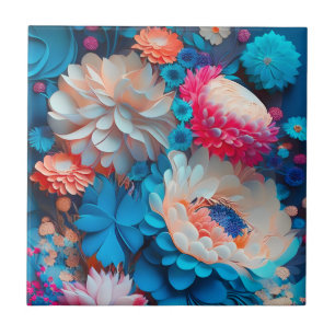 Blaue Blumen Hintergrund-1 Fliese
