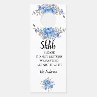 Blaue Blumen Hochzeit Willkommenstor Hanger Türanhänger