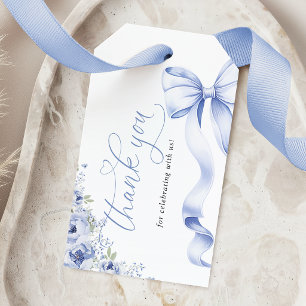 Blaue Blumen Hochzeitsdusche Favor Tags Geschenkanhänger
