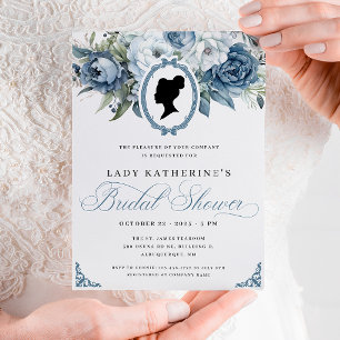 Blaue Blumen Hochzeitseinladung im Vintage-Stil Einladung