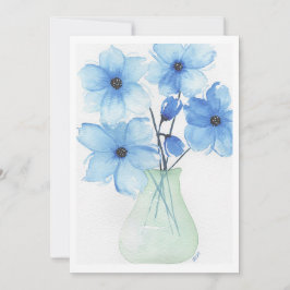 Blaue Blumen in einer Vase-Mitteilungskarten Dankeskarte