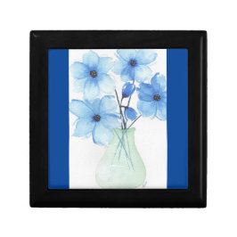 Blaue Blumen in einer Vase-Mitteilungskarten Erinnerungskiste