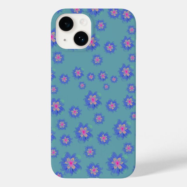 blaue Blumen iPhone 14 Hülle (Rückseite)