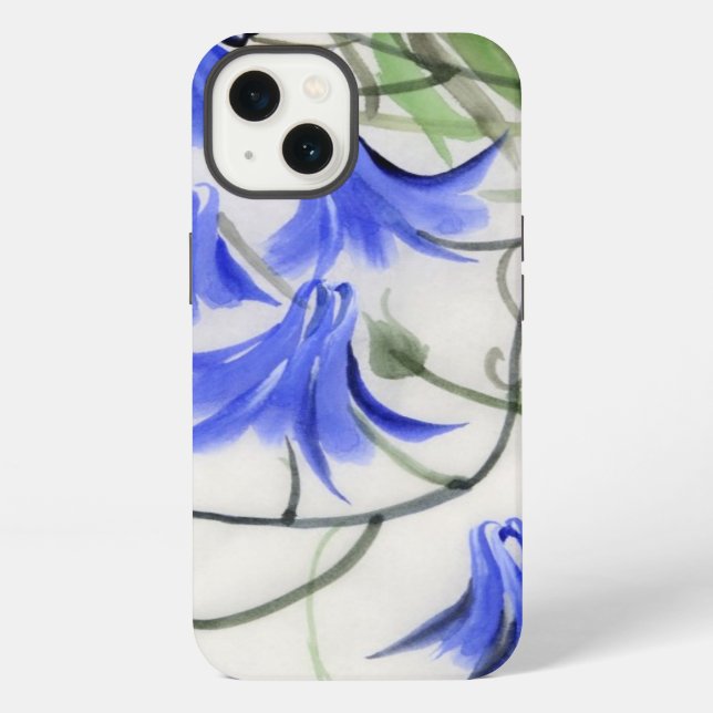 Blaue Blumen iPhone Hülle (Rückseite)