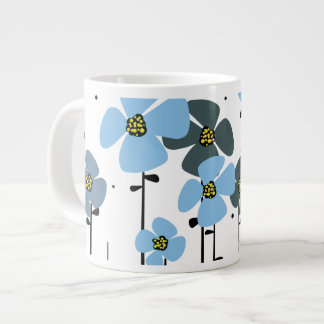 Blaue Blumen Jumbo-Tasse