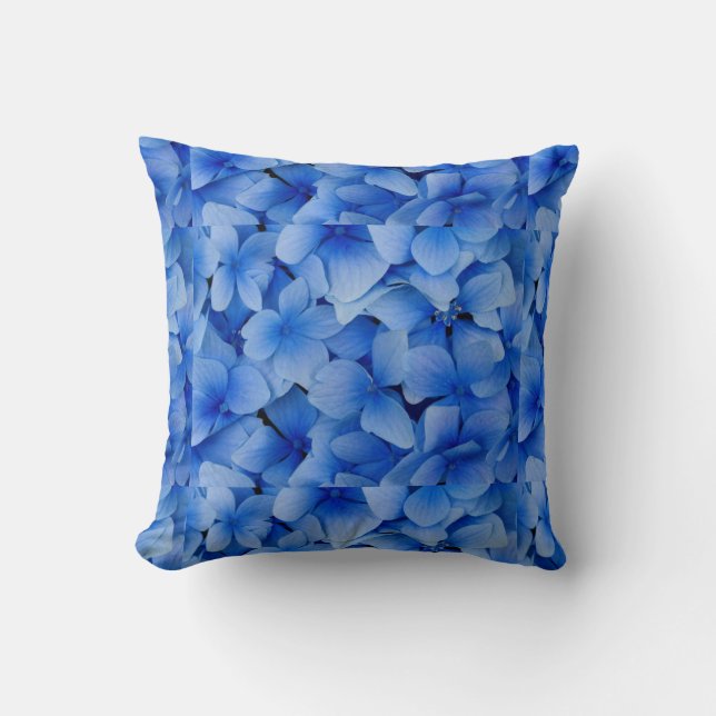 Blaue Blumen Kissen (Vorderseite)