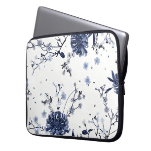 Blaue Blumen Laptopschutzhülle