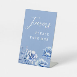 Blaue Blumen Lieblingsblumen-Schild Sockelschild