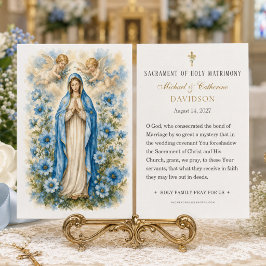 Blaue Blumen-Maria-Katholische Hochzeitsgebet