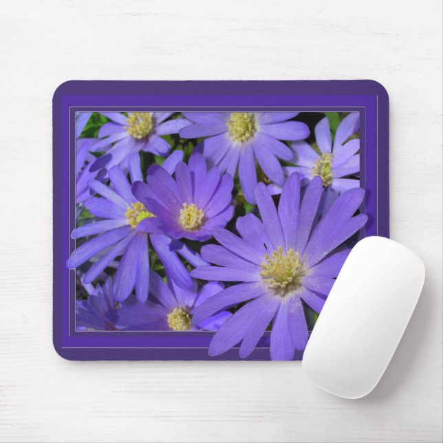 Blaue Blumen-Mauspad  Gänseblümchen Computer-Gesch Mousepad (Mit Mouse)