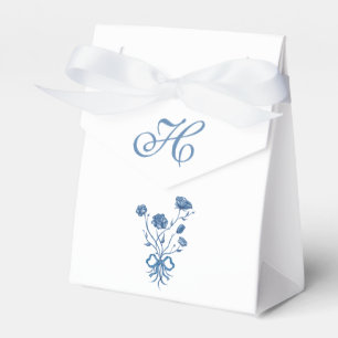 Blaue Blumen mit Bow Geschenkschachtel