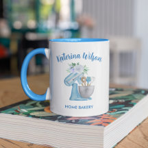 Blaue Blumen-Mixer-Heimbäckerei-Werbung