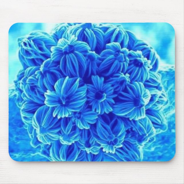 Blaue Blumen Mousepad (Vorne)