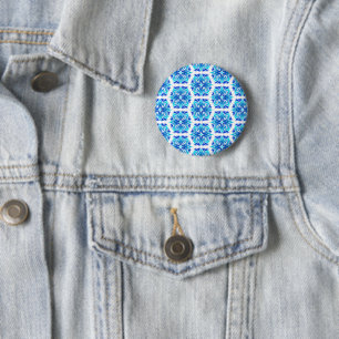 Blaue Blumen, Muster der Blume, Blumenmuster Button