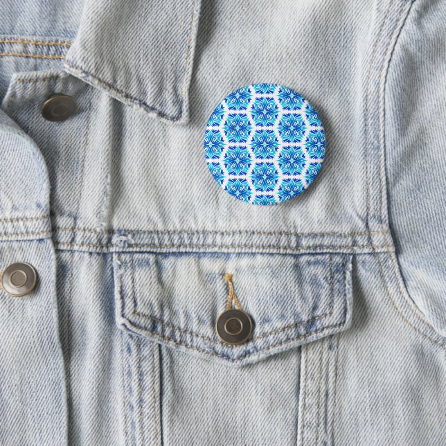 Blaue Blumen, Muster der Blume, Blumenmuster Button (Beispiel)