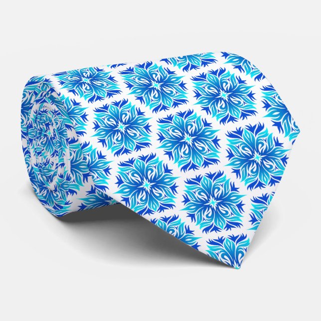 Blaue Blumen, Muster der Blume, Blumenmuster Krawatte (Gerollt)
