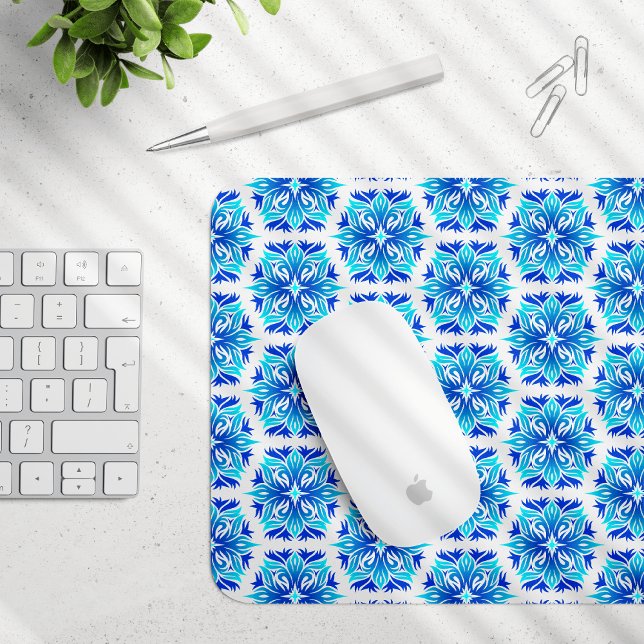 Blaue Blumen, Muster der Blume, Blumenmuster Mousepad (Von Creator hochgeladen)