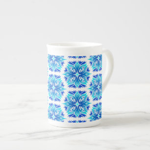 Blaue Blumen, Muster der Blume, Blumenmuster Prozellantasse