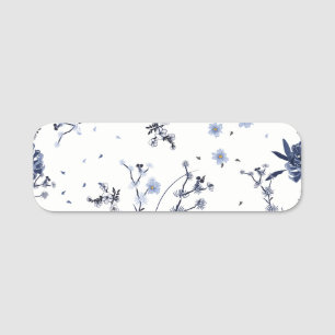 Blaue Blumen Namensschild