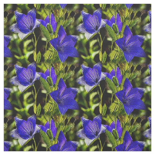 Blaue Blumen Naturmuster Stoff (Muster)