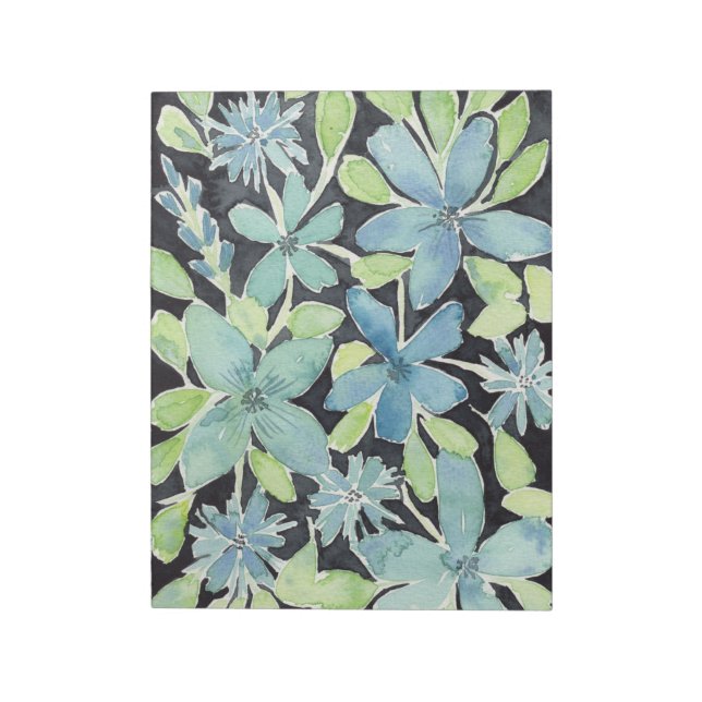 Blaue Blumen Notizblock (Rotiert)