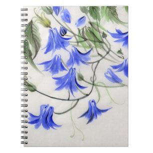 Blaue Blumen Notizblock