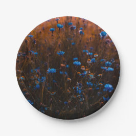 Blaue Blumen Pappteller