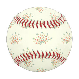 Blaue Blumen, rote Blume, Muster von Blume Baseball