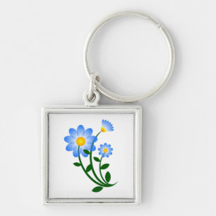BLAUE BLUMEN SCHLÜSSELANHÄNGER
