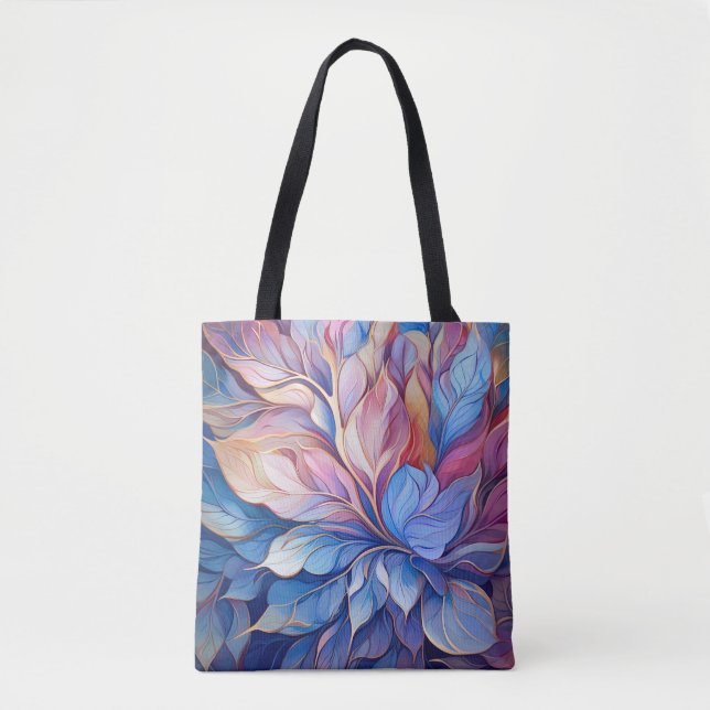 Blaue Blumen  Tasche (Vorderseite)