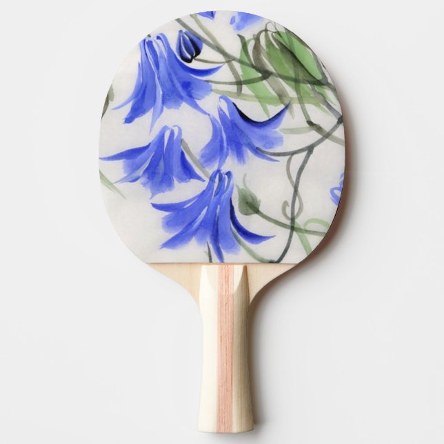 Blaue Blumen Tischtennis Schläger (Vorderseite)