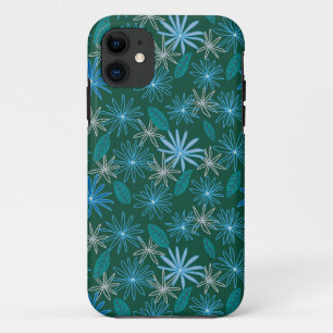 Blaue Blumen unter Waldgrün Case-Mate iPhone Hülle