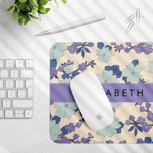 Blaue Blumen, violette Blumen, Blumen, Ihr Name Mousepad