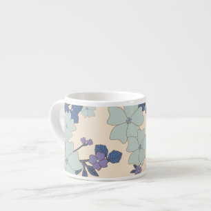 Blaue Blumen, violette Blumen, Blumenmuster Espressotasse