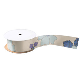 Blaue Blumen, violette Blumen, Blumenmuster Satinband