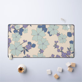 Blaue Blumen, violette Blumen, Blumenmuster Schreibtischunterlage