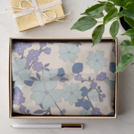 Blaue Blumen, violette Blumen, Blumenmuster Seidenpapier