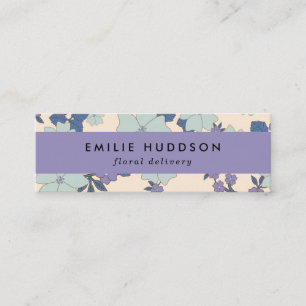 Blaue Blumen, violette Blumen, Florist, Blume Shop Mini Visitenkarte