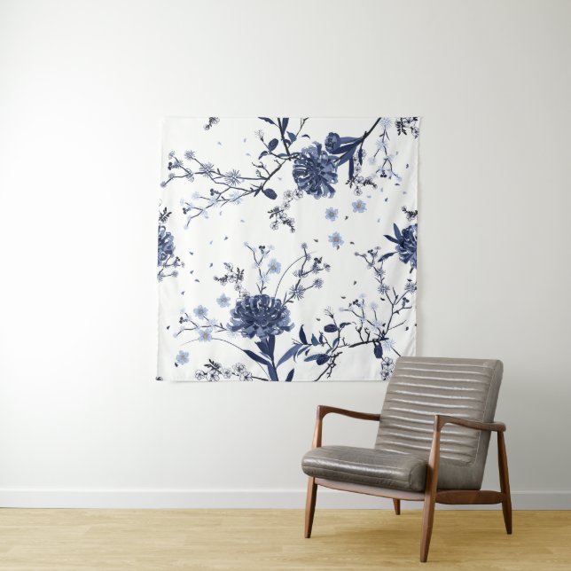 Blaue Blumen Wandteppich (Beispiel)